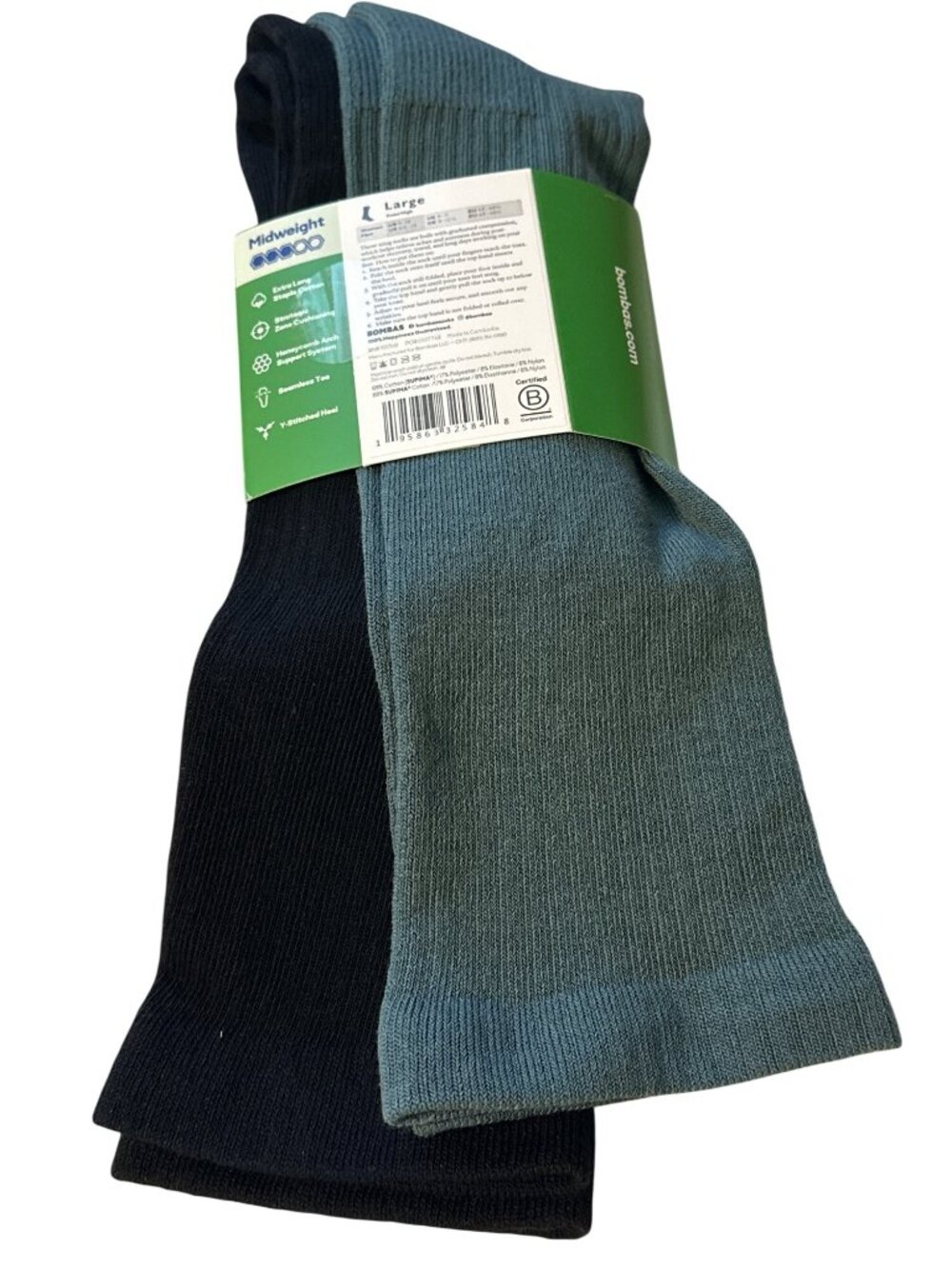 Bombas Compression Socks 15-20mmHg Large Multi-Color Midweight - Picture 3 of 4